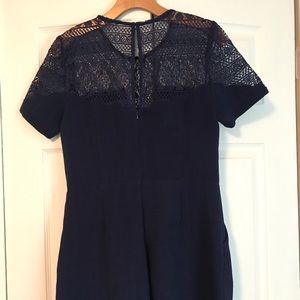 Midnight Blue Romper with Lace Detail